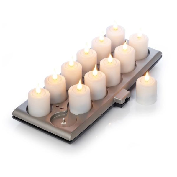 Kit 12 bougies LED rechargeables SMART FLAME