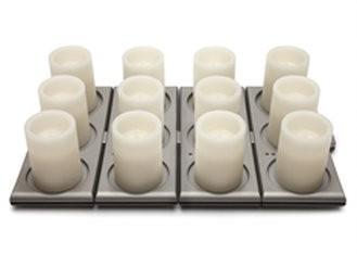 Plateau chargeur pour 3 bougies piliers rechargeables