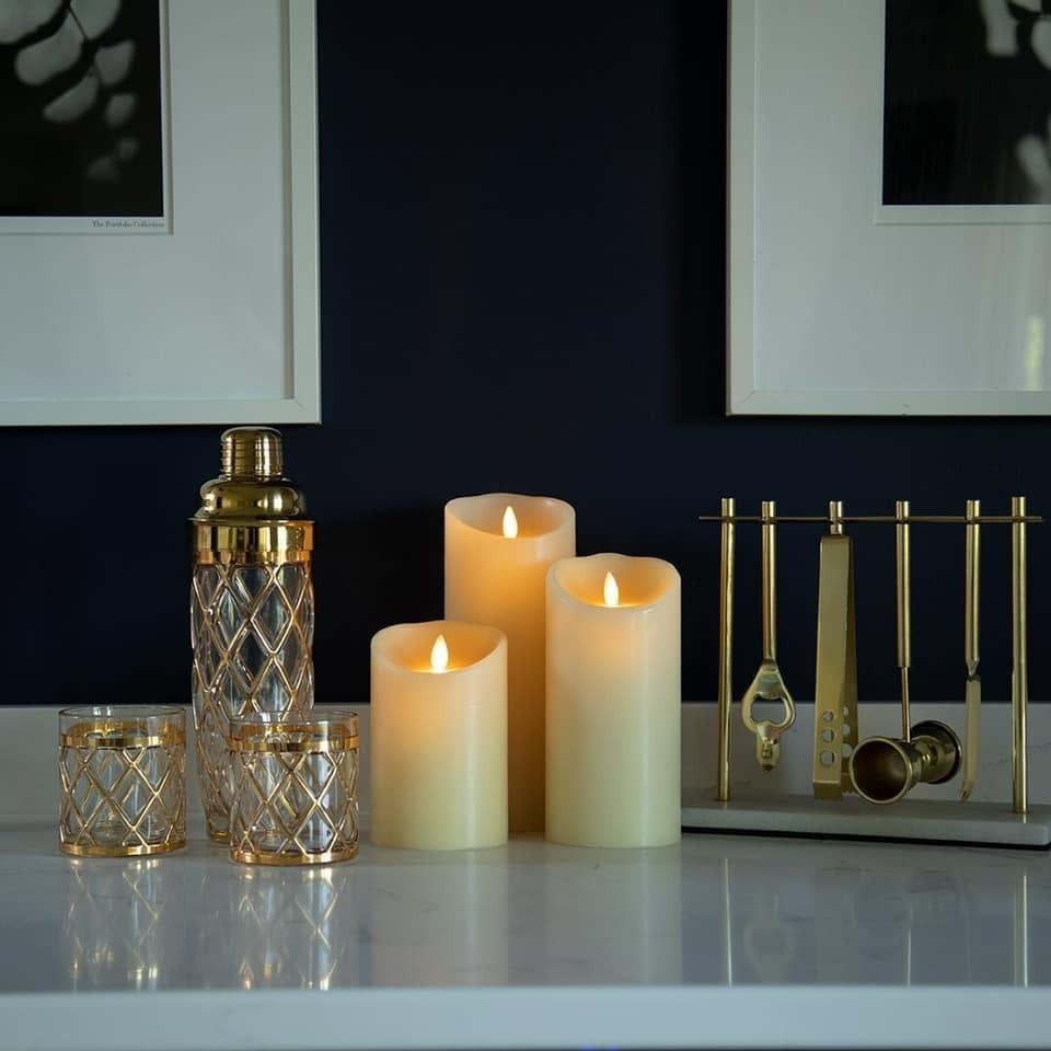 Bougie LED CIRE rechargeable 8 x 18 cm