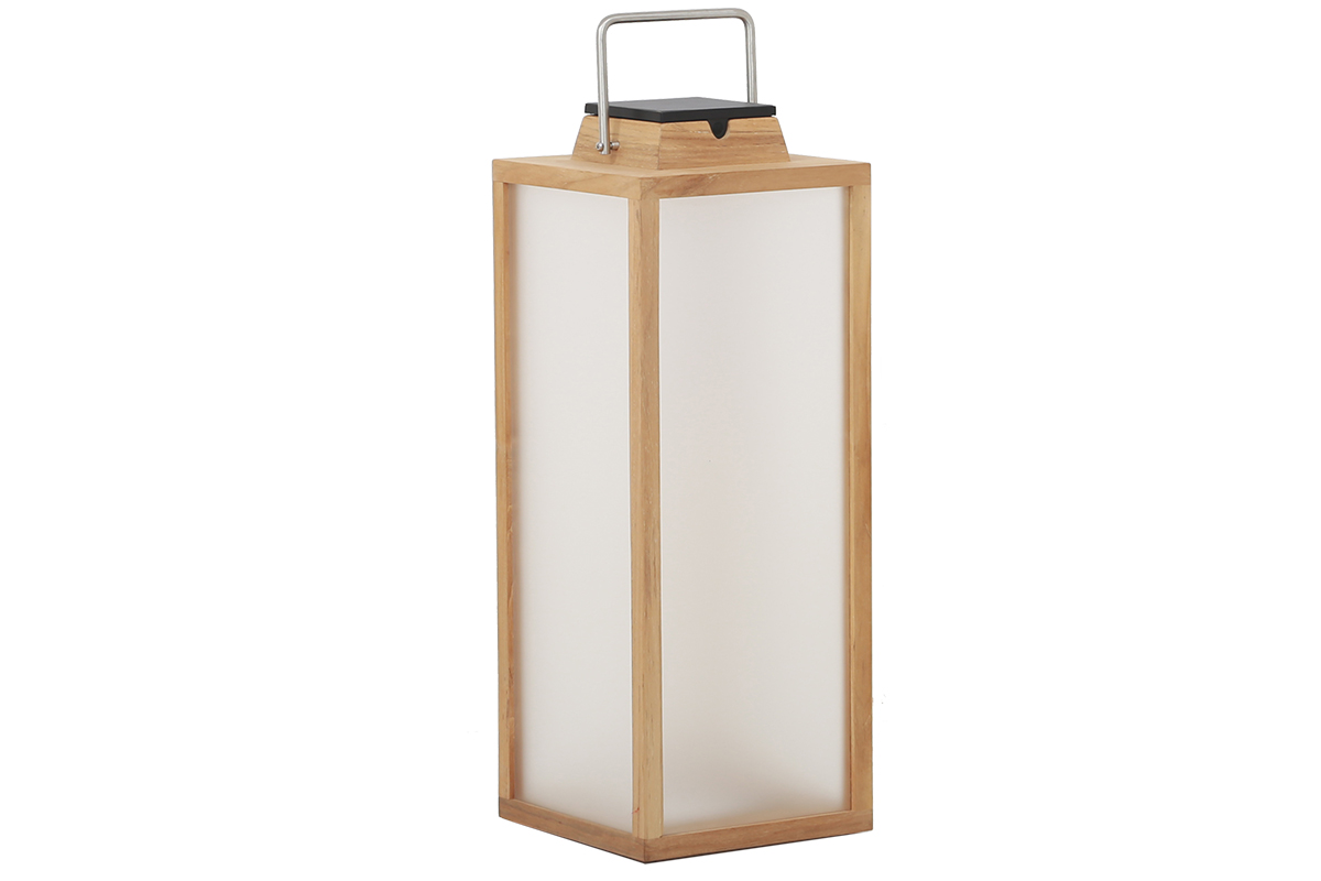 Lanterne Solaire et Rechargeable Les Jardins Tradition Teck 65